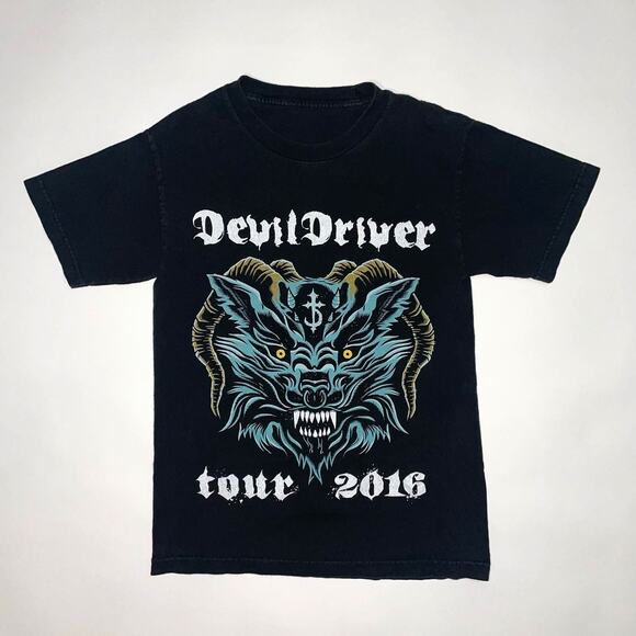 DevilDriver Trust No One Tour 2016 Metal Band Baphomet Wolf Concert T-shirt - Picture 1 of 4